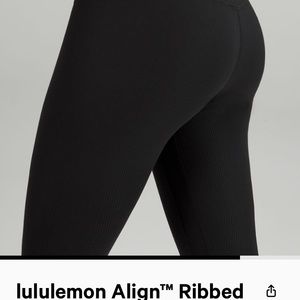 Lululemon black align ribbed high rise 25in. EUC SIZE 2